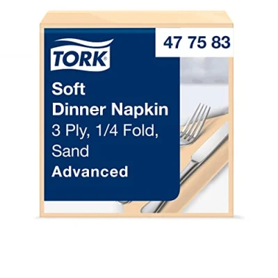 Afbeelding van Tork tissue servet 39x39cm 3 laags 1/4 vouw cream 12x100