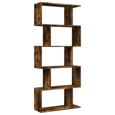 Afbeelding van vidaXL Kamerscherm / boekenkast 5 laags 70x24x161 cm hout gerookt eik
