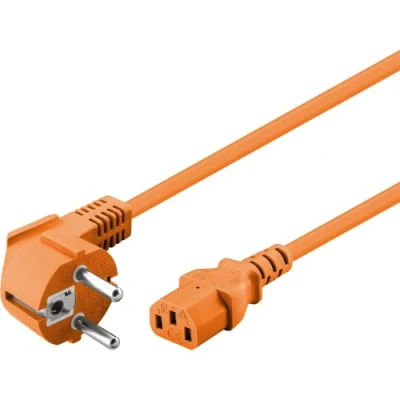 Image de Cordon d&#039;alimentation à angle Wentronic (Schuko la norme IEC 320 C13) 5 m orange (Import Allemagne)
