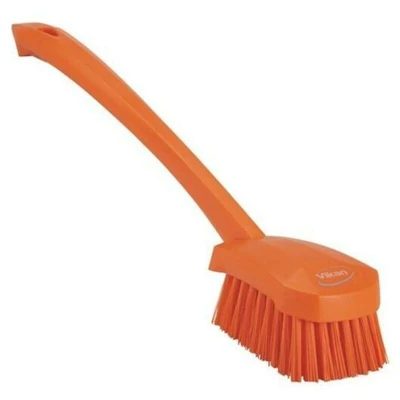 Image de VIKAN 41867 brosse à vaisselle, long manche, 415 mm, polyester, dur, orange 4186/7