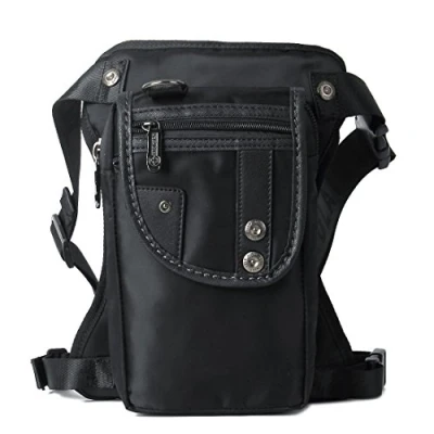 Afbeelding van Nylon Drop Leg Tas voor Mannen Vrouwen Taille Fanny Packs Motorfiets Fiets Wandelen Outdoor Vissen Steampunk Tactisch Zwart