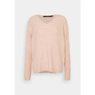 Afbeelding van VERO MODA Vmcrewlefile Ls V hals Blouse Noos Dames Sweater, Kleur: Sepia Roze, M, Roze