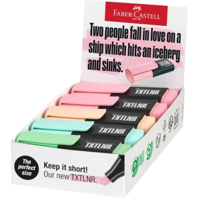 Afbeelding van Tekstmarker Faber Castell TXTLNR mini 10st. assorti pastel karton disp