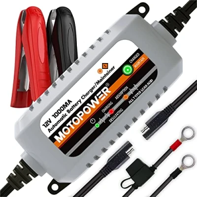 Afbeelding van MOTOPOWER MP00205B 12 V 1000 mA automatische oplader voor auto, motorfiets en meer