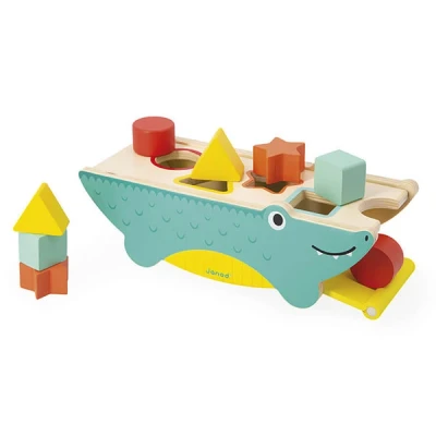 Afbeelding van Janod Tropik Vormenstoof Krokodil Blokken voor kinderen, Maat: One Size, Multi coloured