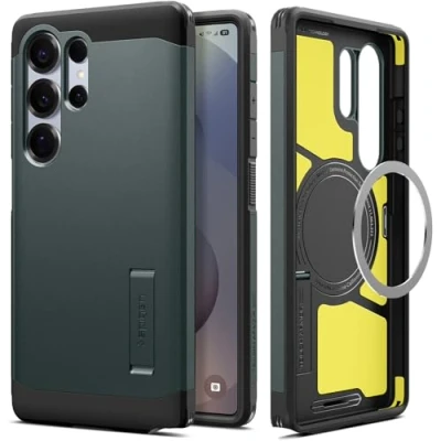 Afbeelding van Spigen Hoesje Geschikt voor Samsung Galaxy S25 Ultra Tough Armor Mag groen