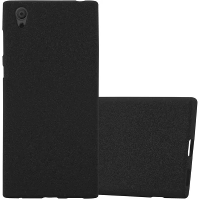 Afbeelding van Cadorabo Hoesje geschikt voor Sony Xperia L1 in FROST ZWART Beschermhoes gemaakt van flexibel TPU silicone Case Cover