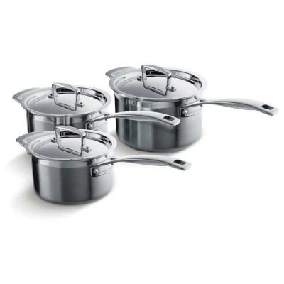 Afbeelding van Le Creuset Rvs Set Van 3 Steelpannen, 16cm / 18cm 20cm