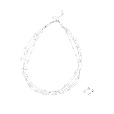 Afbeelding van Elli Layer Pearls Elegant Oorbellen, Dames, Maat: 43, Weiß