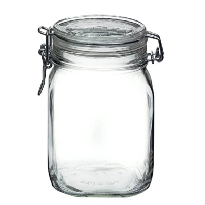 Afbeelding van Voedselopslagcontainer Bormioli Rocco fido Transparant Glas (1 L) (6 Stuks)