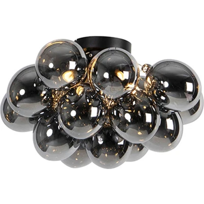 Afbeelding van QAZQA uvas Art Deco Dimbare LED Smart Plafondlamp incl. wifi met Dimmer 4 lichts Ø 40 cm Zwart Woonkamer Slaapkamer Keuken