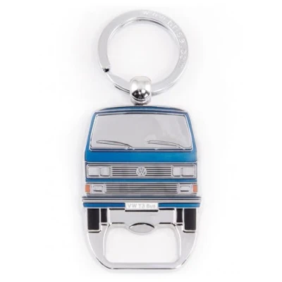 Afbeelding van BRISA VW Collection Volkswagen sleutelhanger, accessoire voor bierflesopener in Bus T3 Bulli design (Bus/Blue)