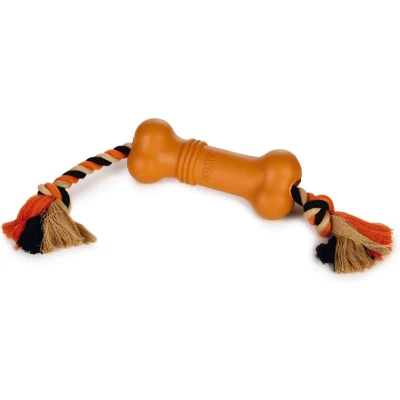Afbeelding van Beeztees Sumo Fit Bone Hondenspeelgoed Rubber Oranje 20x6x6 cm