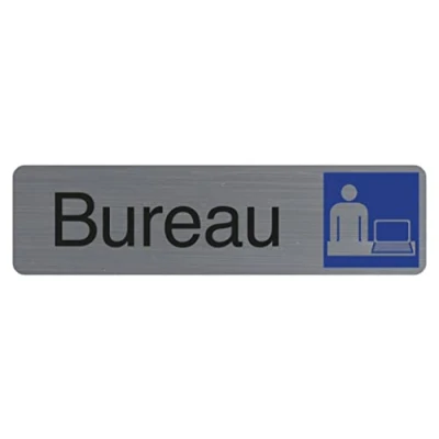 Afbeelding van Exacompta Ref. 67154E 1 zelfklevend deurbord Bureau Bedrukte wandbord Op alle ondergronden Geborsteld aluminium look Afmetingen: 16,5 x 4,4 cm