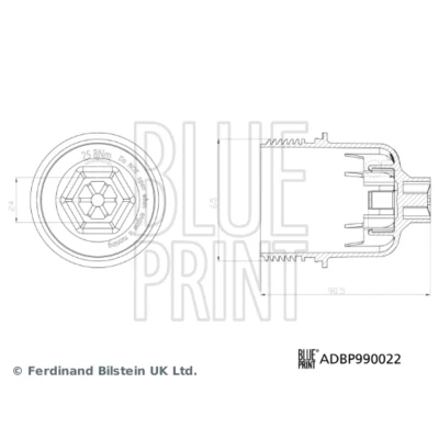Afbeelding van BLUE PRINT ADBP990022 Deksel, oliefilterbehuizing Met afdichtring