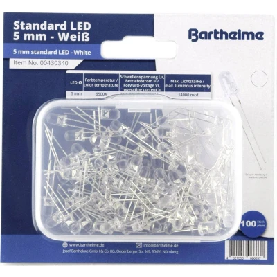 Afbeelding van Barthelme LED assortiment Koud wit Rond 5 mm 14000 mcd 35 20 mA 3 V
