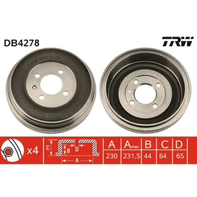 Afbeelding van Trw Remtrommel DB4278