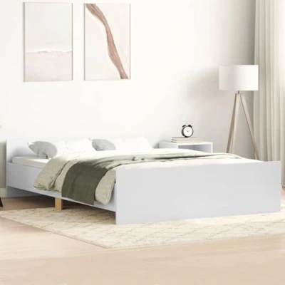 Afbeelding van Bedframe Bewerkt Hout Sonoma Eikenkleurig 100X200 cm 140 x 190 / Wit