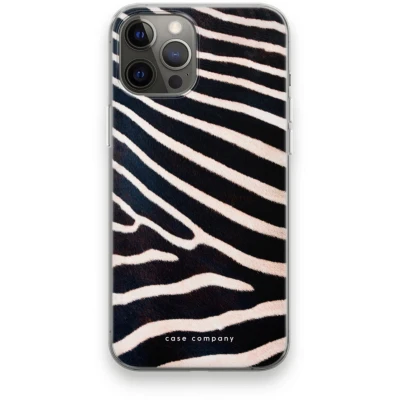 Afbeelding van Case Company® hoesje geschikt voor iPhone 12 Pro Max Zebra Soft Cover Telefoonhoesje Bescherming aan alle Kanten en Schermrand