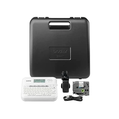 Afbeelding van Brother P Touch PT D410VP Etiketteerapparaat voor kantoor en thuis met transportkoffer TZE banden van 3,5 tot 18 mm breedte 20 mm/seconden