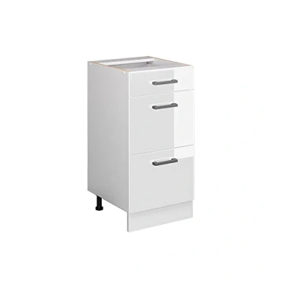 Afbeelding van Vicco Keukenonderkast R Line, Wit/Wit, 40 cm met laden, zonder werkblad