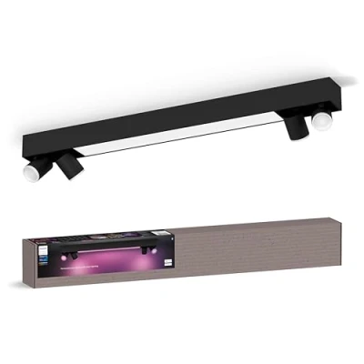 Afbeelding van Philips Hue Centris opbouwspot wit en gekleurd licht 4 spots zwart rechthoekig