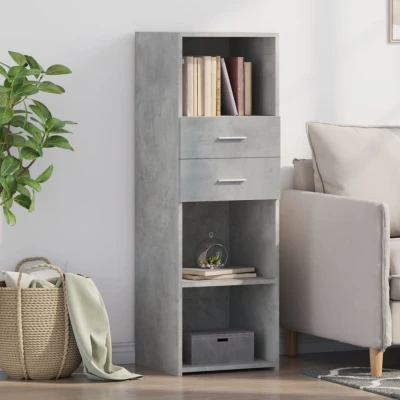 Afbeelding van Hoge kast 40x42,5x124 cm bewerkt hout betongrijs