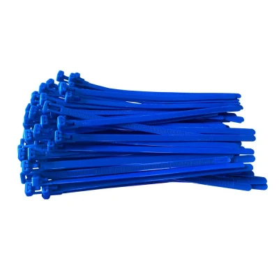 Afbeelding van 100 Stuks Blauwe Hersluitbare Kabelbinders 370 Mm Lang X 7.6 Blauw Tyraps