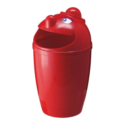 Afbeelding van afvalbak met gezicht 75 ltr. Rood