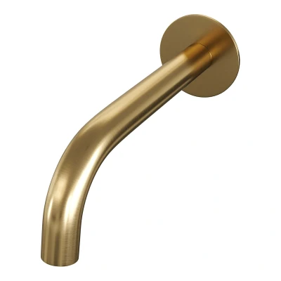 Afbeelding van Brauer Gold Edition Baduitloop gebogen uitloop 20cm rozet PVD geborsteld goud