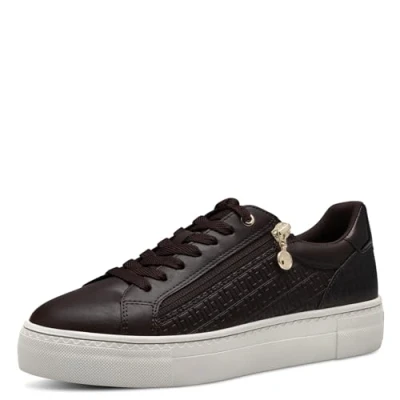 Afbeelding van Tamaris Sneakers laag, Dames, Maat: 41, Mocca comb Kunststof