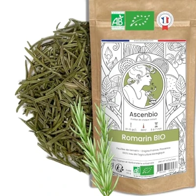 Image de Ascenbio ✿ Romarin séché de Provence BIO France 100% PUR 180g vrac Epice et aromate Préparé conditionné en Emballage biodégradable