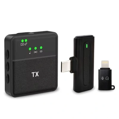 Afbeelding van Kinizuxi Professionele draadloze stropdasmicrofoon voor iPhone, iPad, Android, 2,4 G Plug &amp; Play Mini microfoon video opname, live streaming, interviews, YouTube, TikTok, Vlog