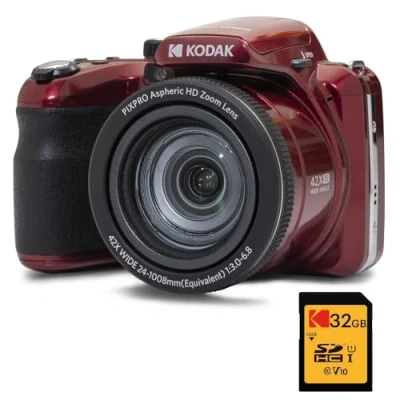 Afbeelding van KODAK Pixpro Astro Zoom AZ425 Appareil Photo Numérique Bridge, Optique 42X, Grand Angle de 24 mm, 20 mégapixels, LCD 3, Vidéo Full HD 1080p, Batterie Li ION Rouge