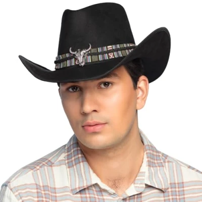 Afbeelding van Boland Hoed Django zwart 59 Volwassenen Unisex Cowboy Indiaan