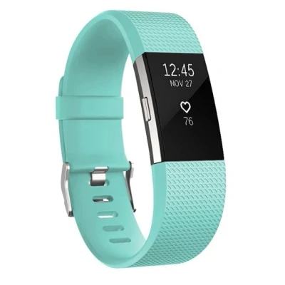 Afbeelding van Fitbit Charge 2 sportbandje Maat: Large Cyaan Siliconen