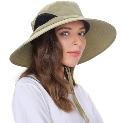 Afbeelding van EINSKEY Hoed met uv bescherming, voor dames en heren, brede rand, opvouwbaar, waterdicht, safari, wandelen, reizen tuinieren