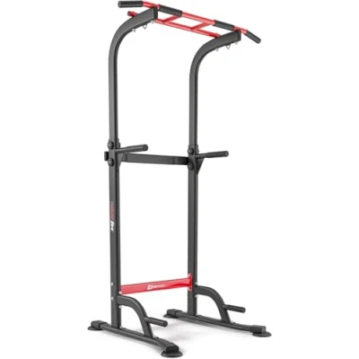 Afbeelding van Hop Sport Power Tower HS 2012K met dipstation, volledig multifunctionele krachttoren verstelbare optrekstang, krachttrainingsstation een maximale belasting van 150 kg