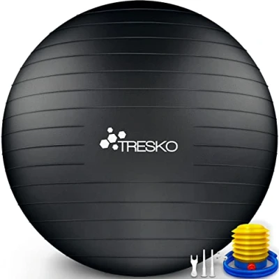 Afbeelding van Fitnessbal met pomp diameter 75 cm Zwart