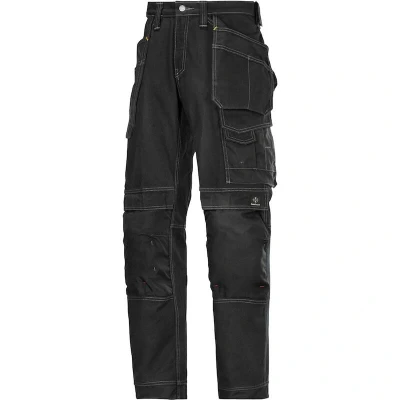 Afbeelding van Snickers 3215 Comfort Cotton Werkbroek met Holsterzakken Zwart/Zwart 148