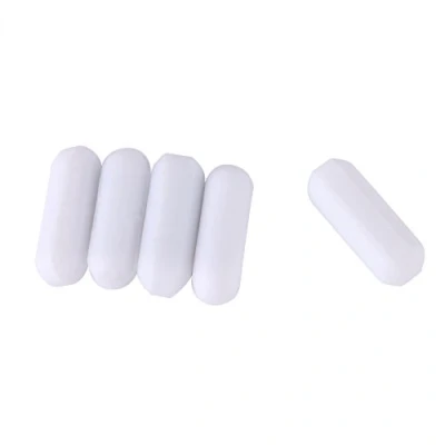 Afbeelding van magnetische roerstaaf van PTFE type C, voor mixer, wit, 5 stuks (C5 x 15 mm)