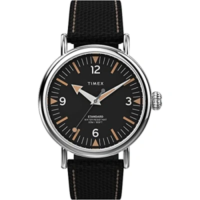 Afbeelding van Timex Analoog herenhorloge met een standaard stoffen riem collectie, zwart., Armband