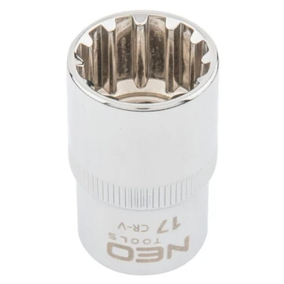 Afbeelding van NEO TOOLS 08 581 Steeksleutelelement 1/2 3124 9 mm Chroom vanadium staal Spline
