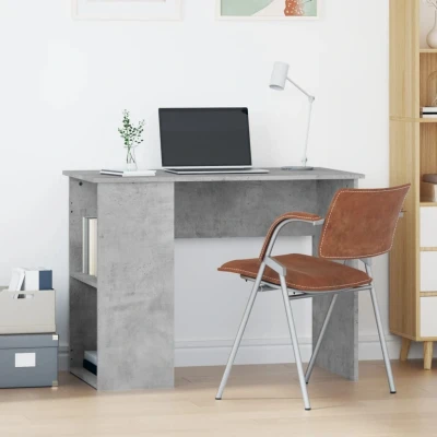 Afbeelding van Bureau 100x55x75 cm bewerkt hout betongrijs