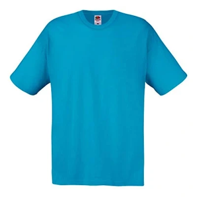 Afbeelding van Fruit of the Loom Heren Screen Stars Original Full Cut Short Sleeve T shirt, Blauwe Azure
