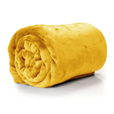 Afbeelding van Unique Living Enzo plaid 130x180cm Bamboo Yellow