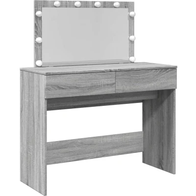 Afbeelding van vidaXL Kaptafel met LED verlichting 100x40x120 cm grijs sonoma