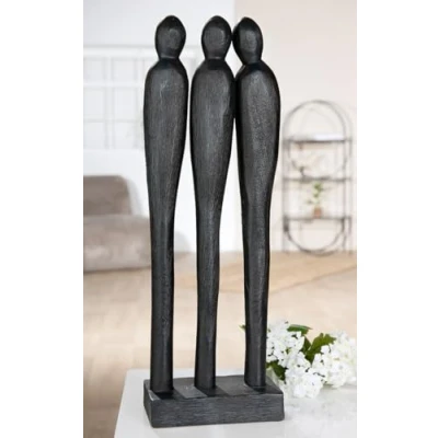 Afbeelding van Casablanca 3 personen ruw zwart mangohout 46 x 16 9 cm