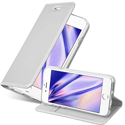 Afbeelding van Cadorabo Hoesje geschikt voor Apple iPhone 6 PLUS / 6S in CLASSY ZILVER Beschermhoes met magnetische sluiting, standfunctie en kaartvakje Book Case Cover Etui