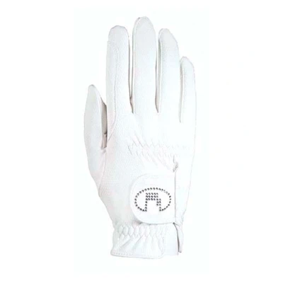 Image de Roeckl Gants Lisboa Swarovski Roeck Grip Blanc/Argent 7,5